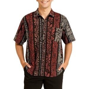 Flipbox Large Vintage 90s Short Sleeve Button Up w/ Pocket Hawaiian Casual